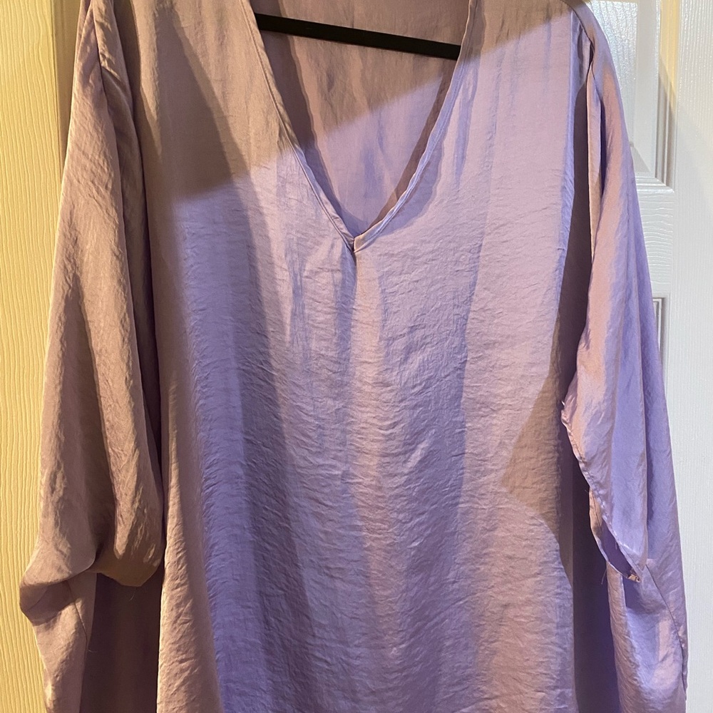 Adrienne Lilac V-Neck Blouse